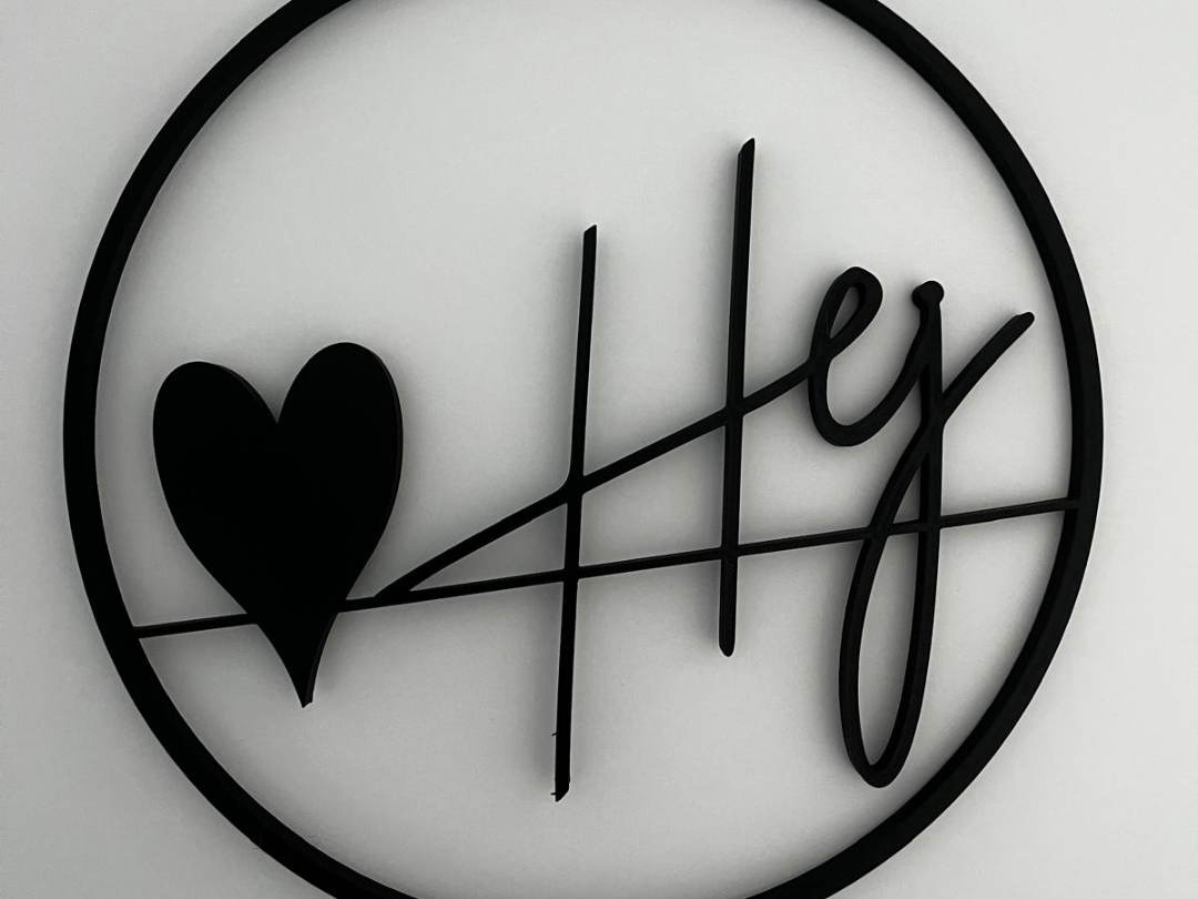 Hej  – Dekorativer Ring mit Herz