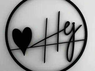 Hej  – Dekorativer Ring mit Herz