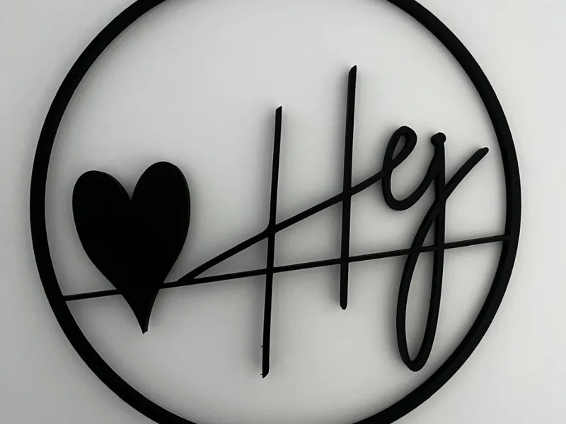 Hej  – Dekorativer Ring mit Herz