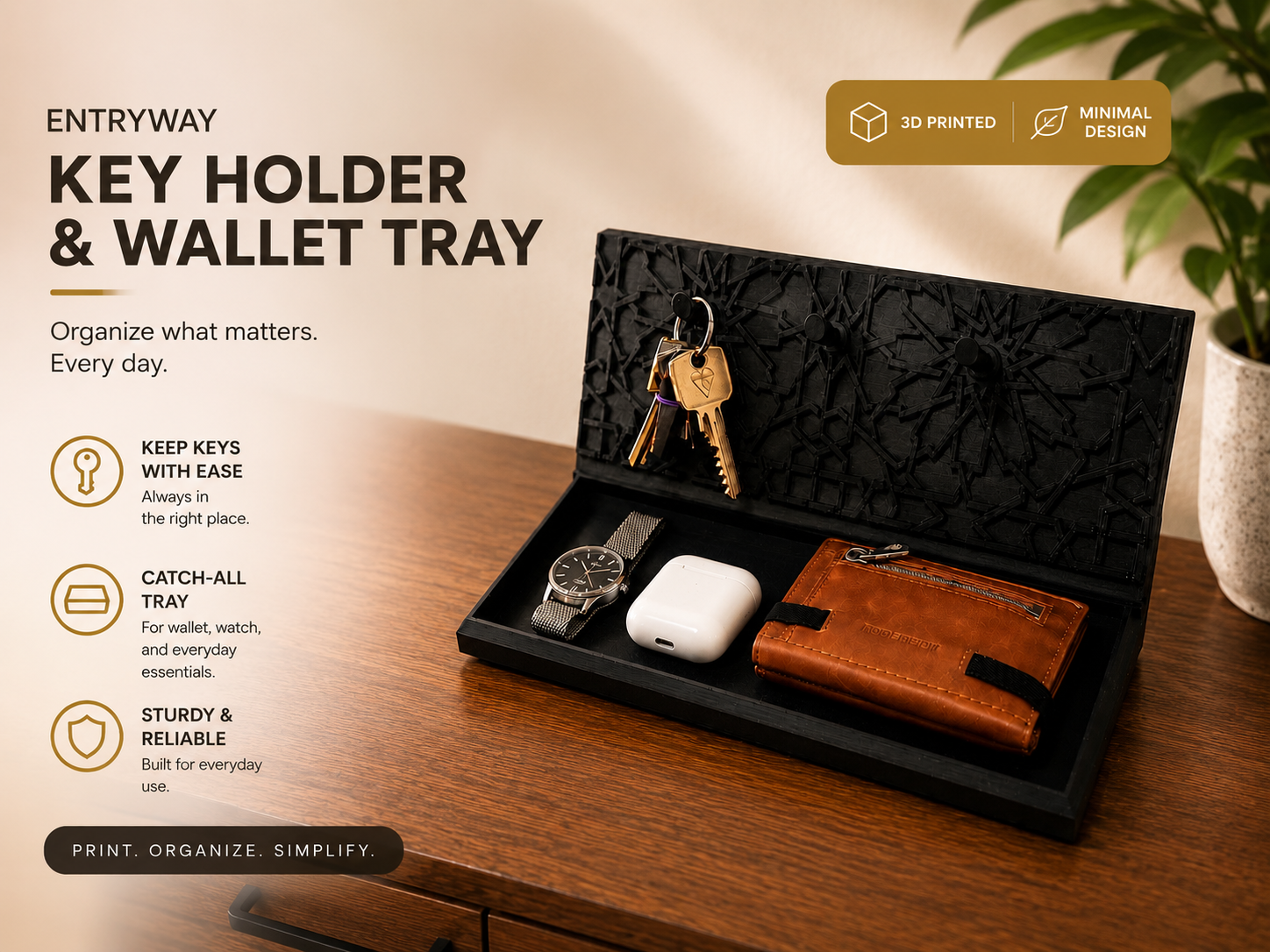 Entryway Key Holder & Wallet Tray