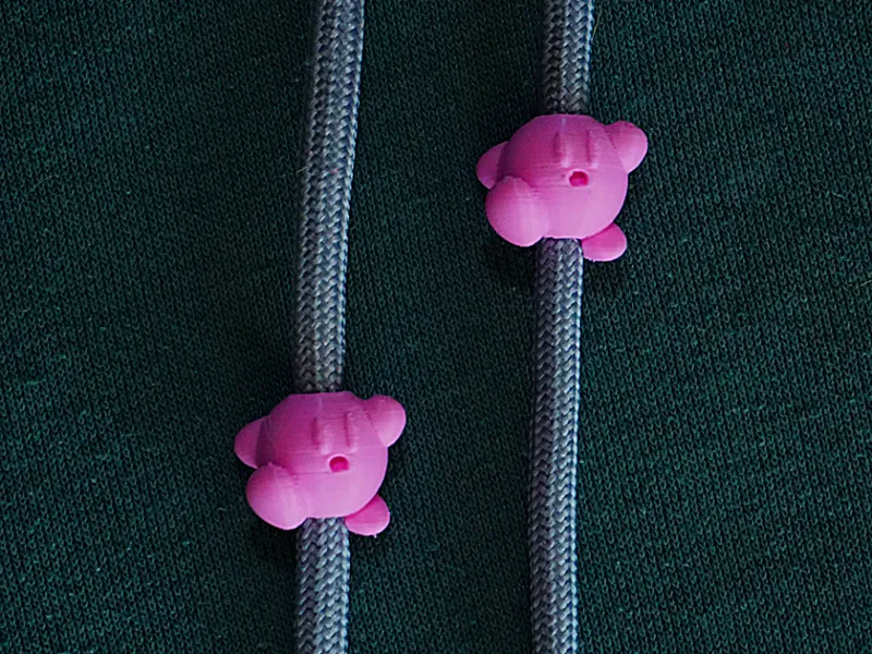 Cute Kirby Hoodie Drawstring Beads