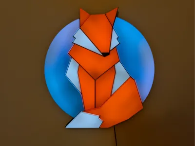 Fox in full moon LED lamp ( multipart )