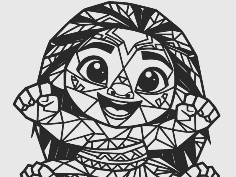 Vaiana Kind LineArt / WallArt