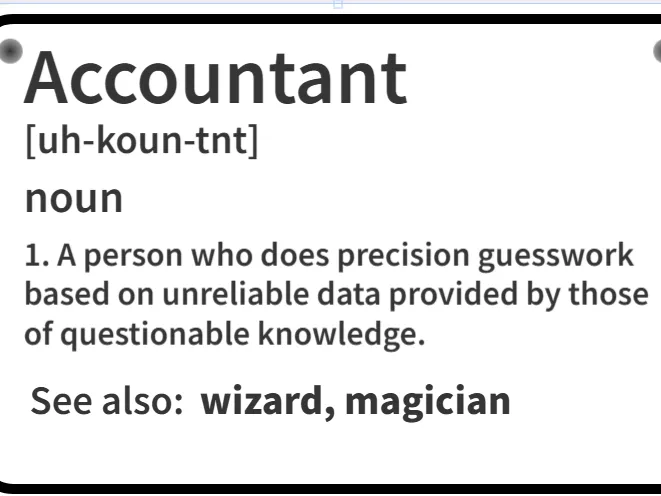 Accounting definition sign