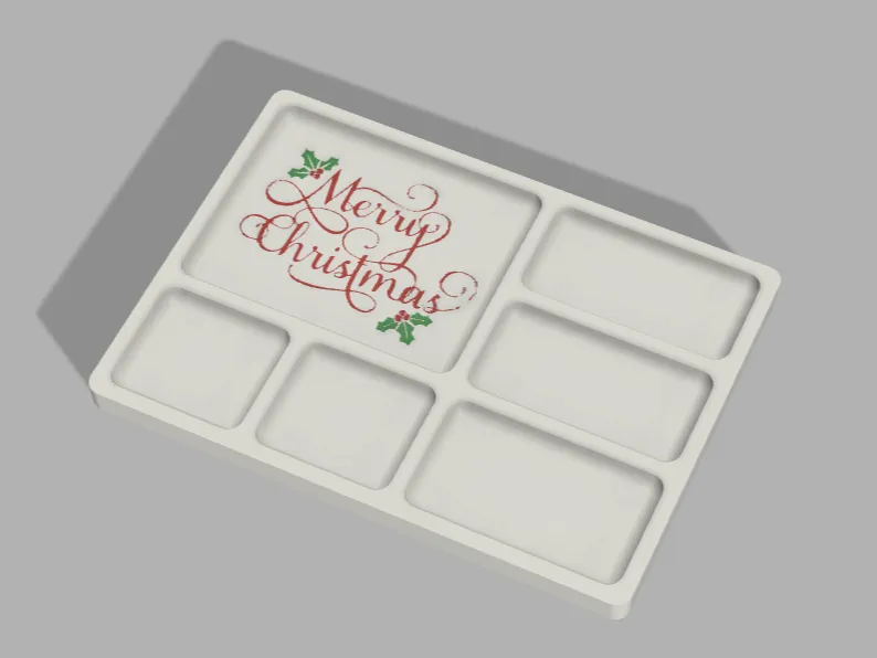 Compartment Tray with Christmas Decoration