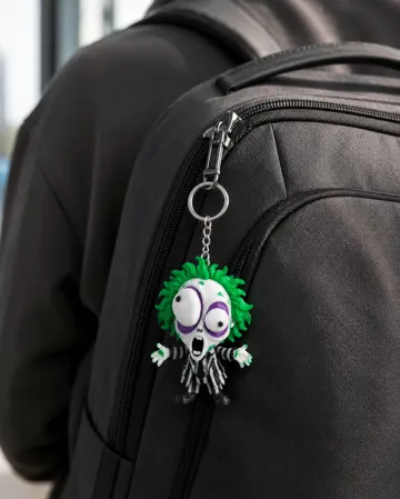 Figura decorativa de Beetlejuice estilo caricatura — vista de referencia 3