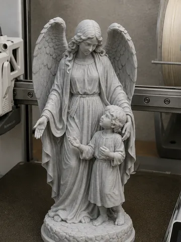 Modelo para impresión 3D: Anjo da Guarda com Criança — vista de referencia 2