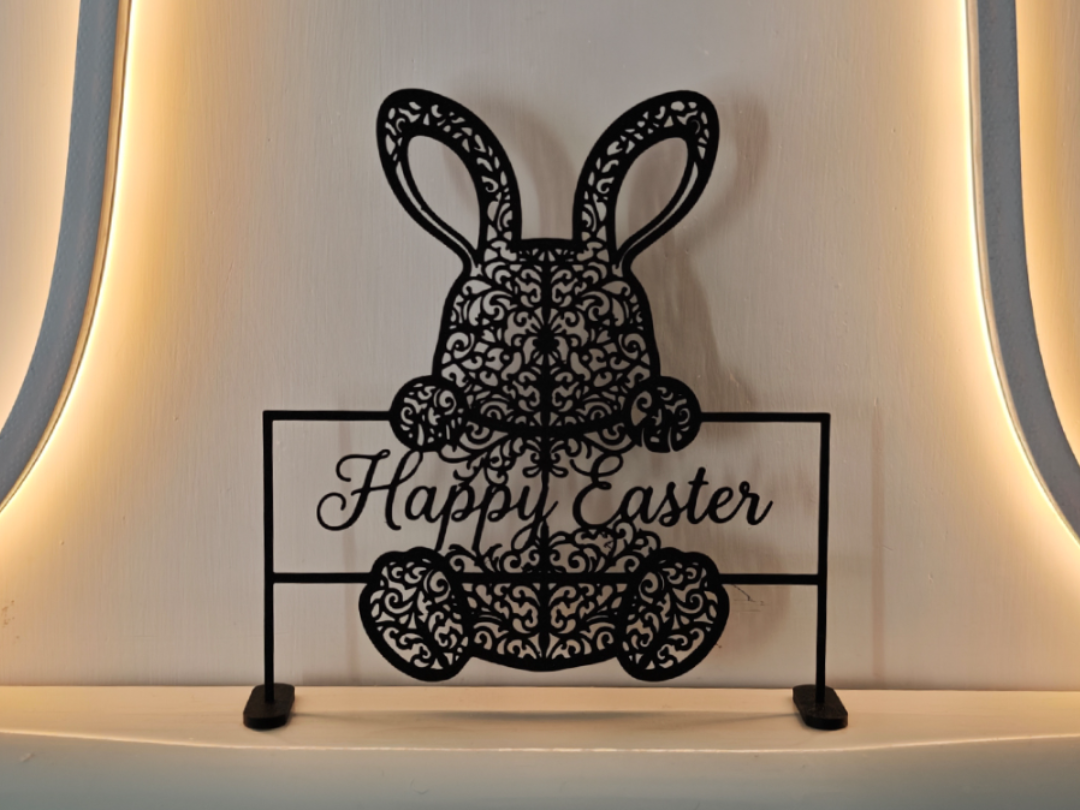 Elegant Easter Bunny Silhouette Sign - No Supports