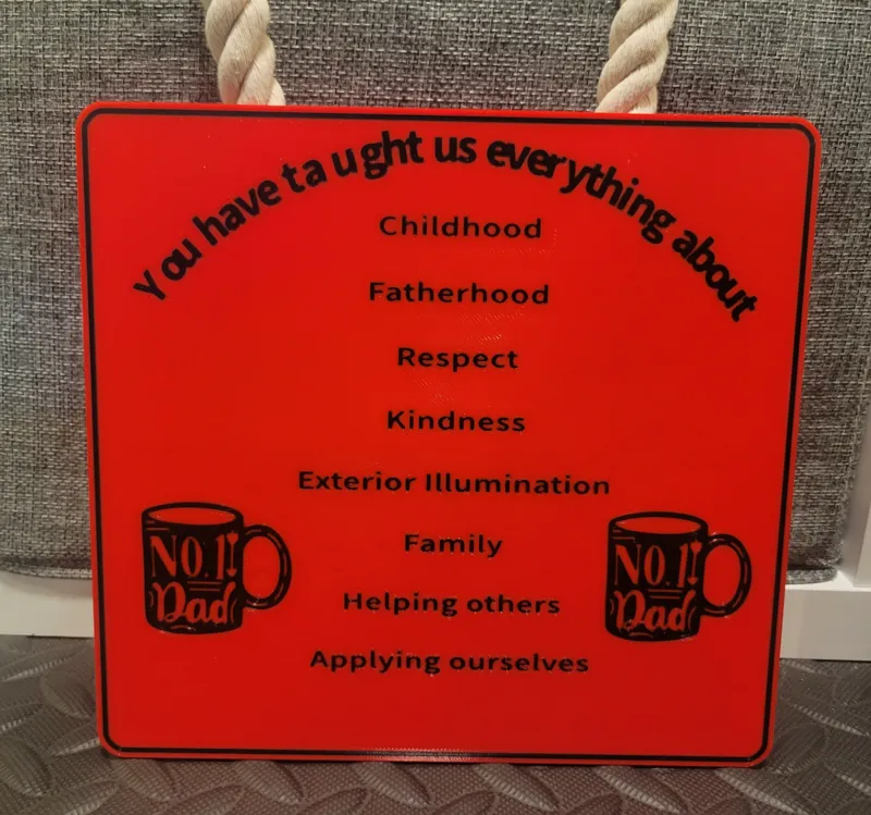 fathers day appreciation sign/plaque