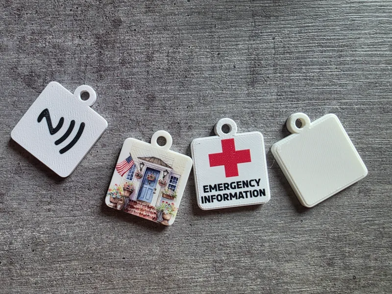 Quadratische NFC Anhänger (auch)für UV-Druck