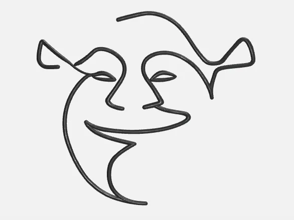 Minimalist Line Art - Abstract Ogre Face - Free 3D Print Model - MakerWorld