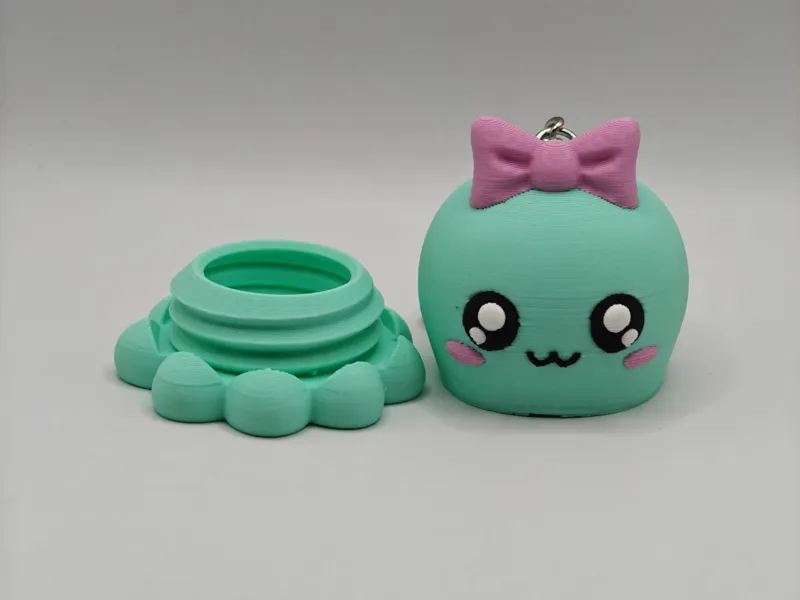 Octopus pill box keychain