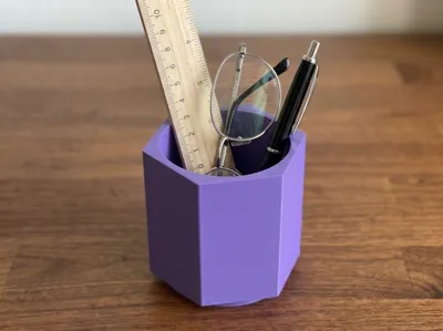Hexagonal die shaped stackable desk organizer