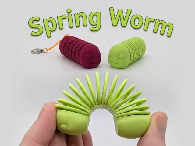 Spring Worm Fidget Keychain