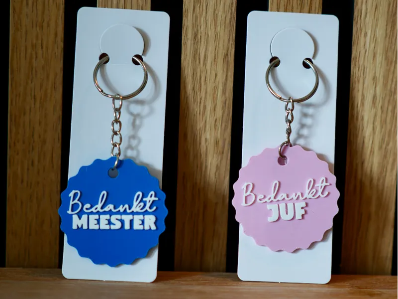 Bedankt juf of meester sleutelhanger