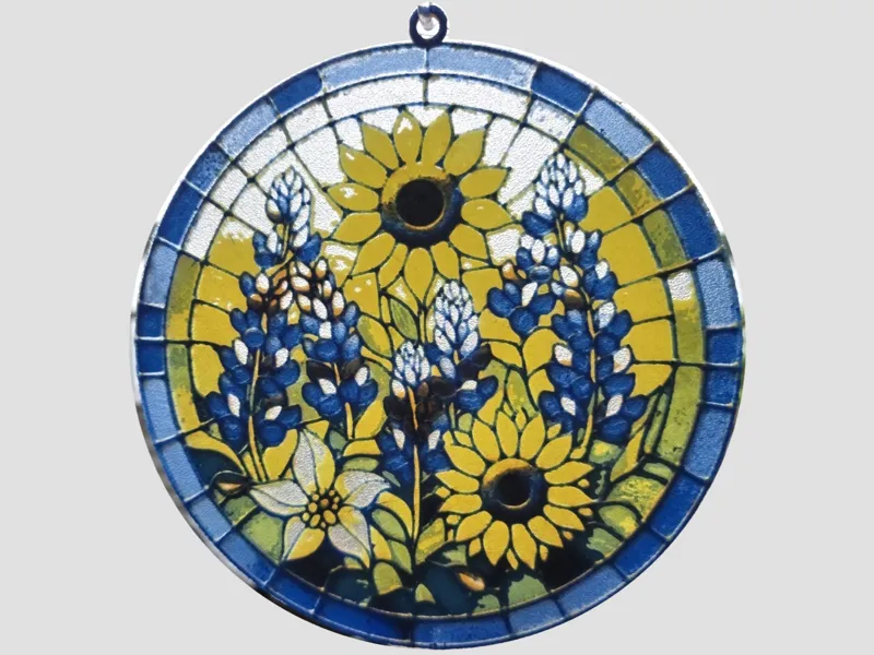 Stained Glass Style Lithophane Bluebells
