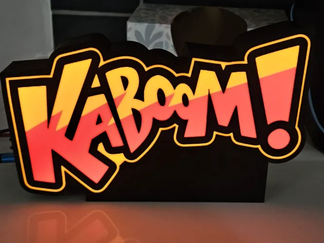 Kaboom! Led lightbox sign  USB C