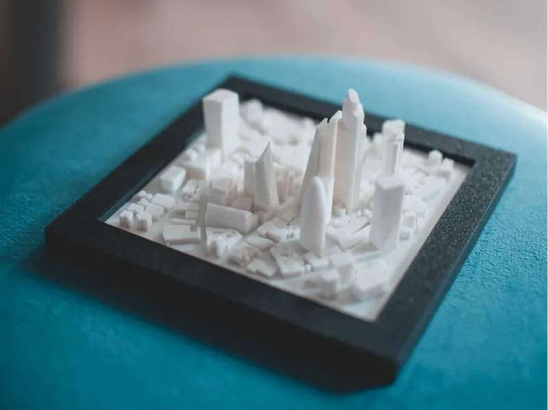 London 3D City with printable Frame 10x10
