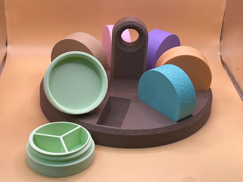 Round Pill Organizer with 7 Removable Cups