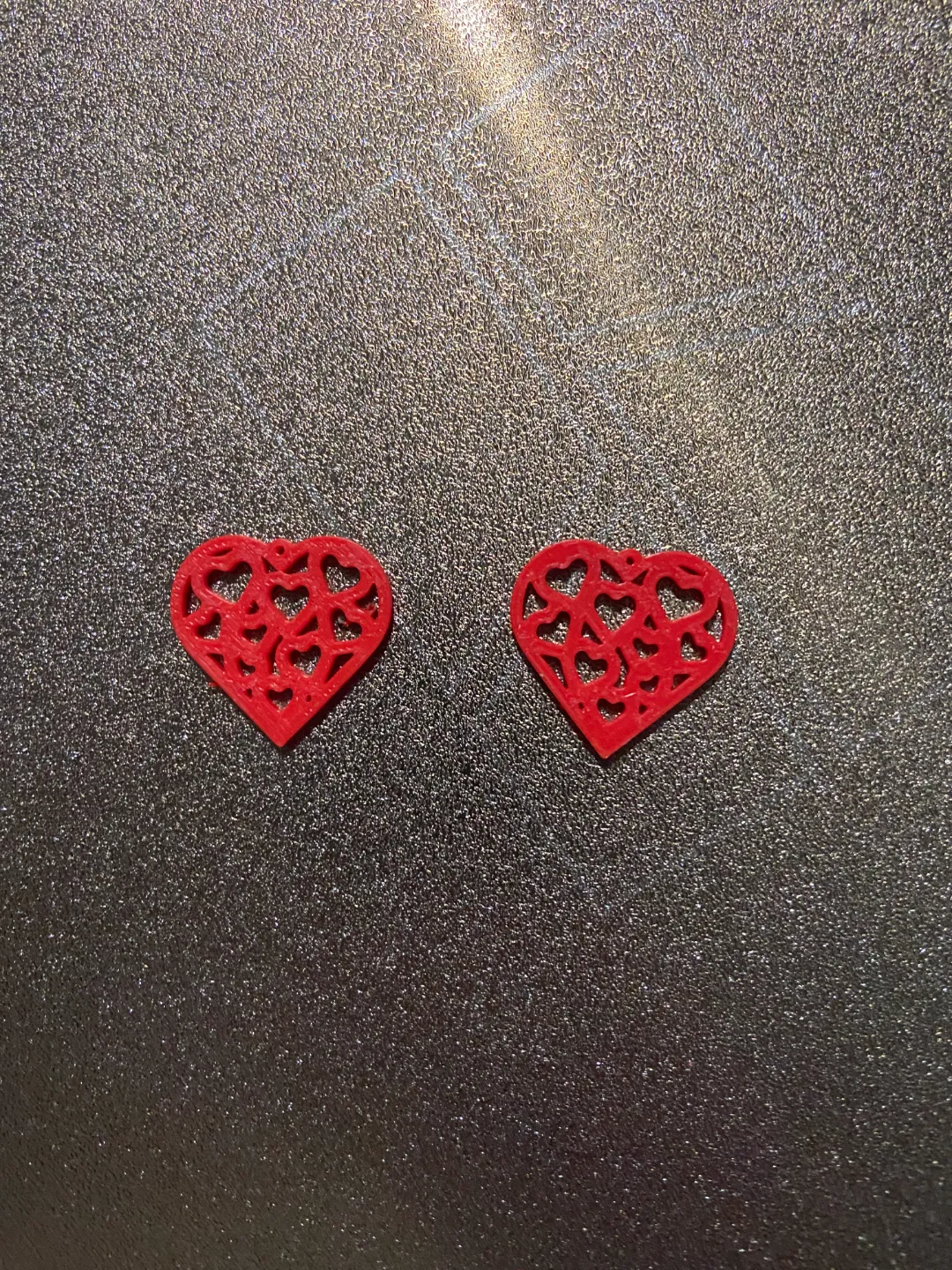 Heart earrings view 2