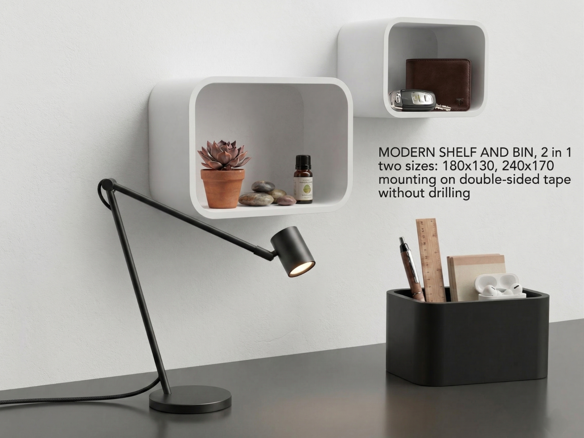 MODERN SHELF, BOX, TWO SIZES