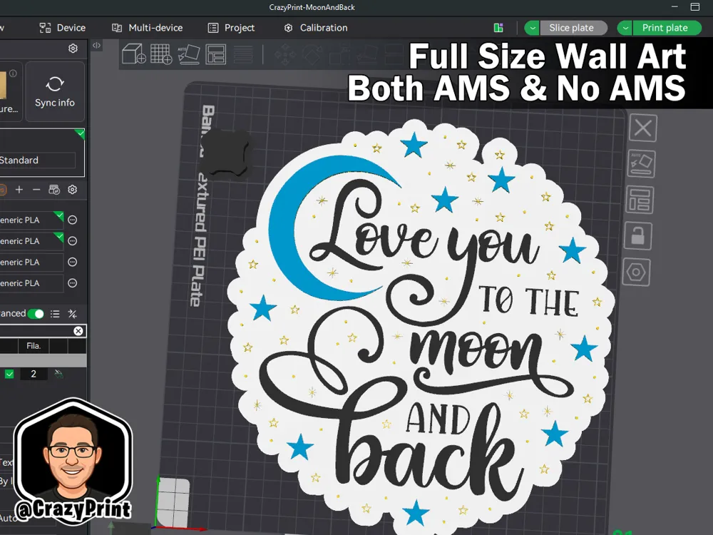 Love you to the moon and back -Wall Art No AMS