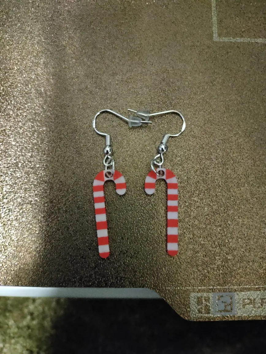 Candy Cane Earrings view 2