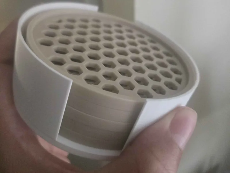 Honeycomb Coaster Set with Holder by Moikas.com