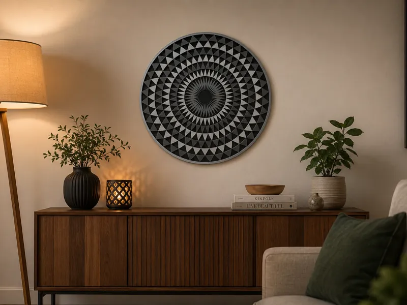 Radial Geometric Wall Panel - Hypnotic Pattern