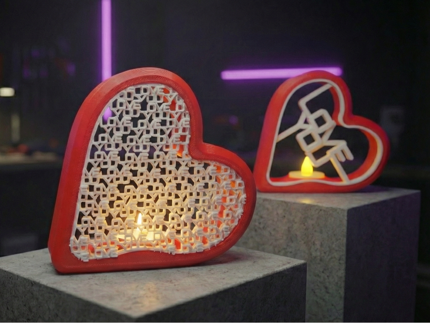 Love Pattern Heart (Tealight)