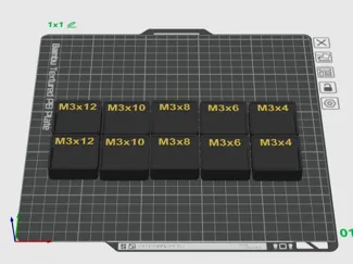 Gridfinity Bins M3 bolts/Screws