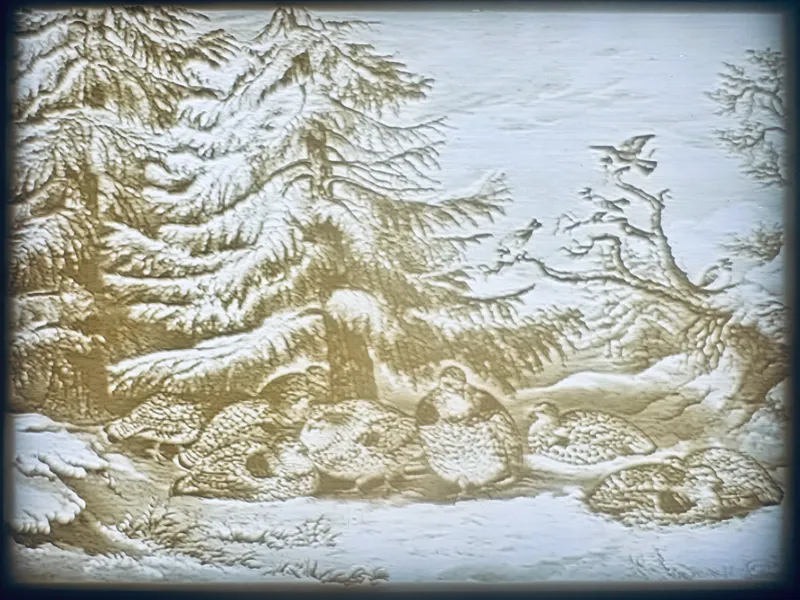 "Snowed Up" Currier & Ives Mono Lithophane
