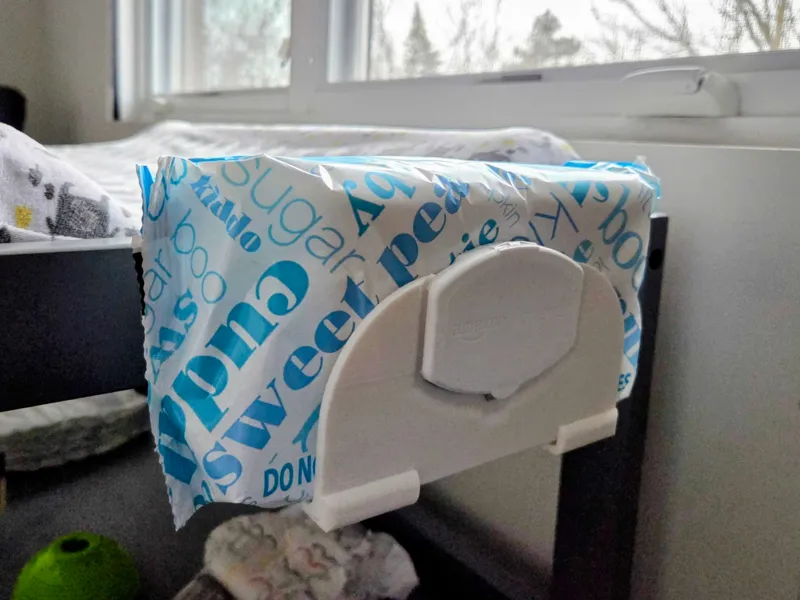 Baby Wipes Holder with Custom Changing Table Mount
