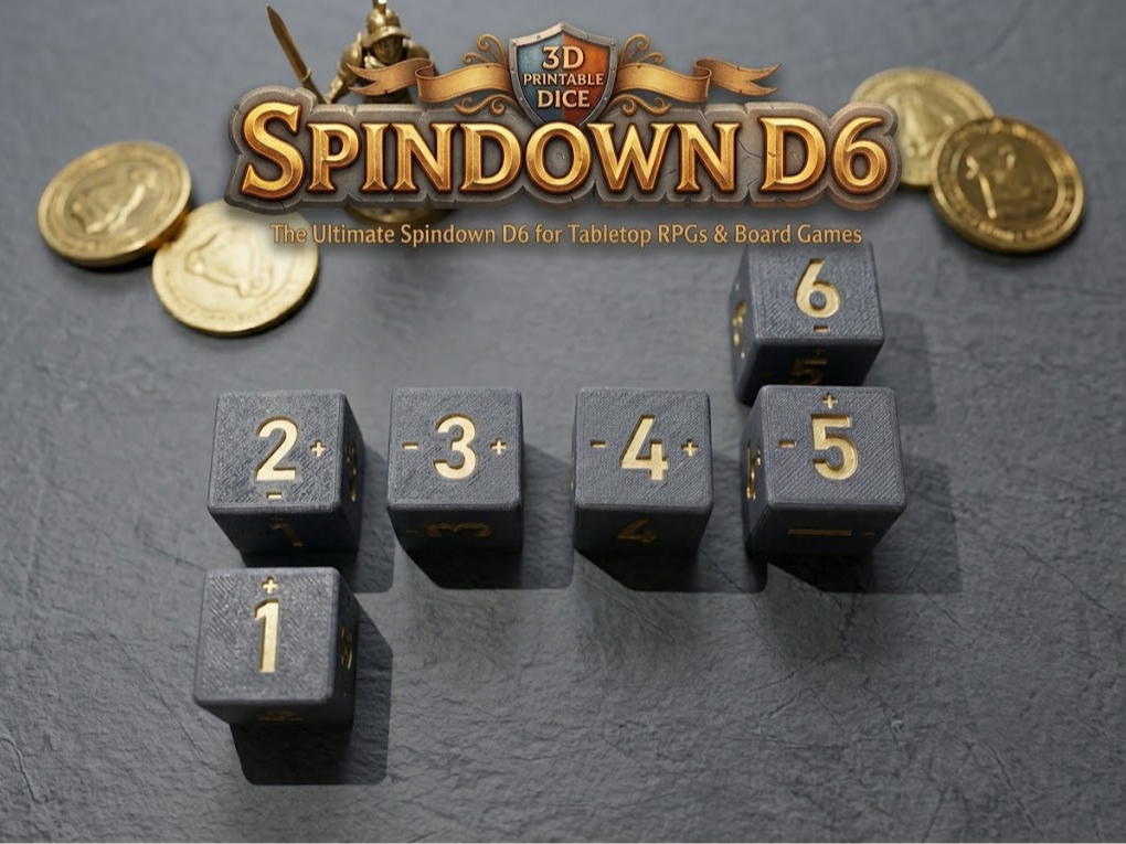 Spindown D6 (inspired by Burger Tokens)