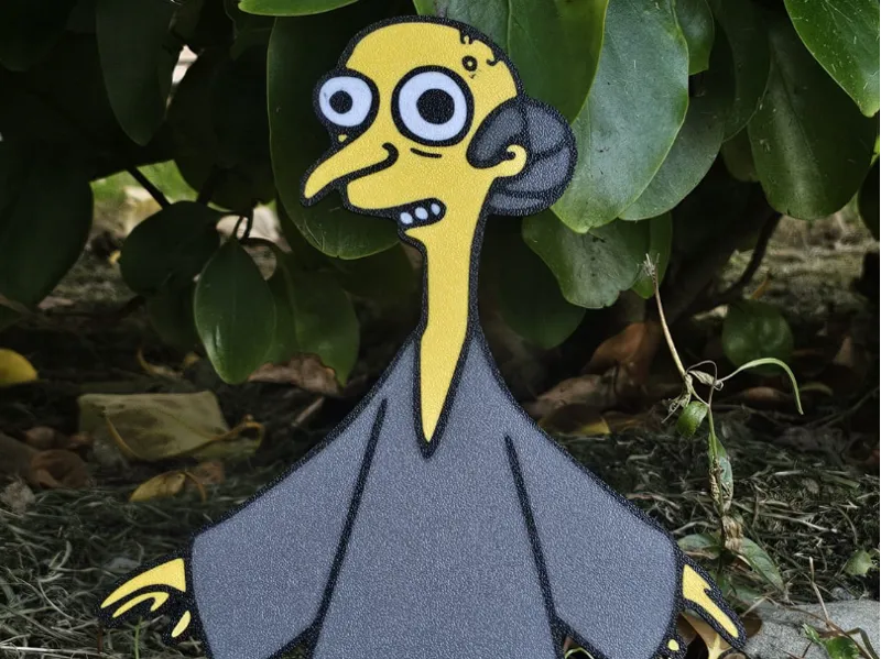 Mr. Burns as an Alien – 3D Printed Wall Art 