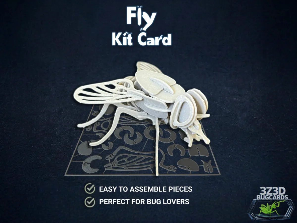 Fly Bug Kit Card - BugCards - Free 3D Print Model - MakerWorld