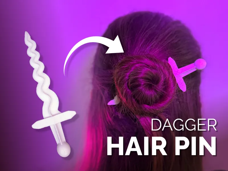 Wavy Dagger - Fantasy Hair Pin
