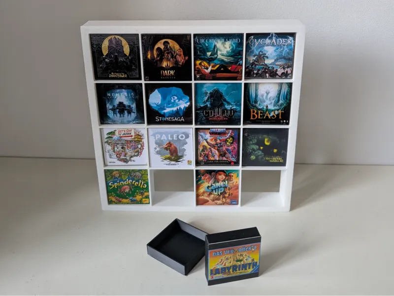 Miniature Kallax boardgame showcase