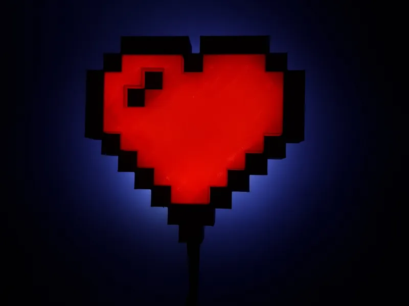 Heart-shaped lamp 8 pixels (lightbox)
