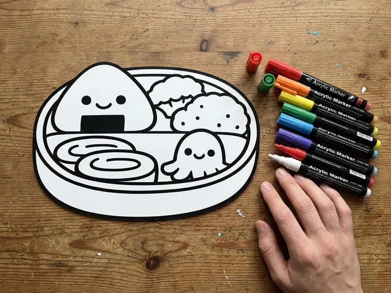 kawaii bento coloriage