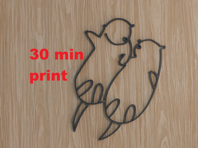 Otter Couple Wall Art – One Line Art | Minimalist 