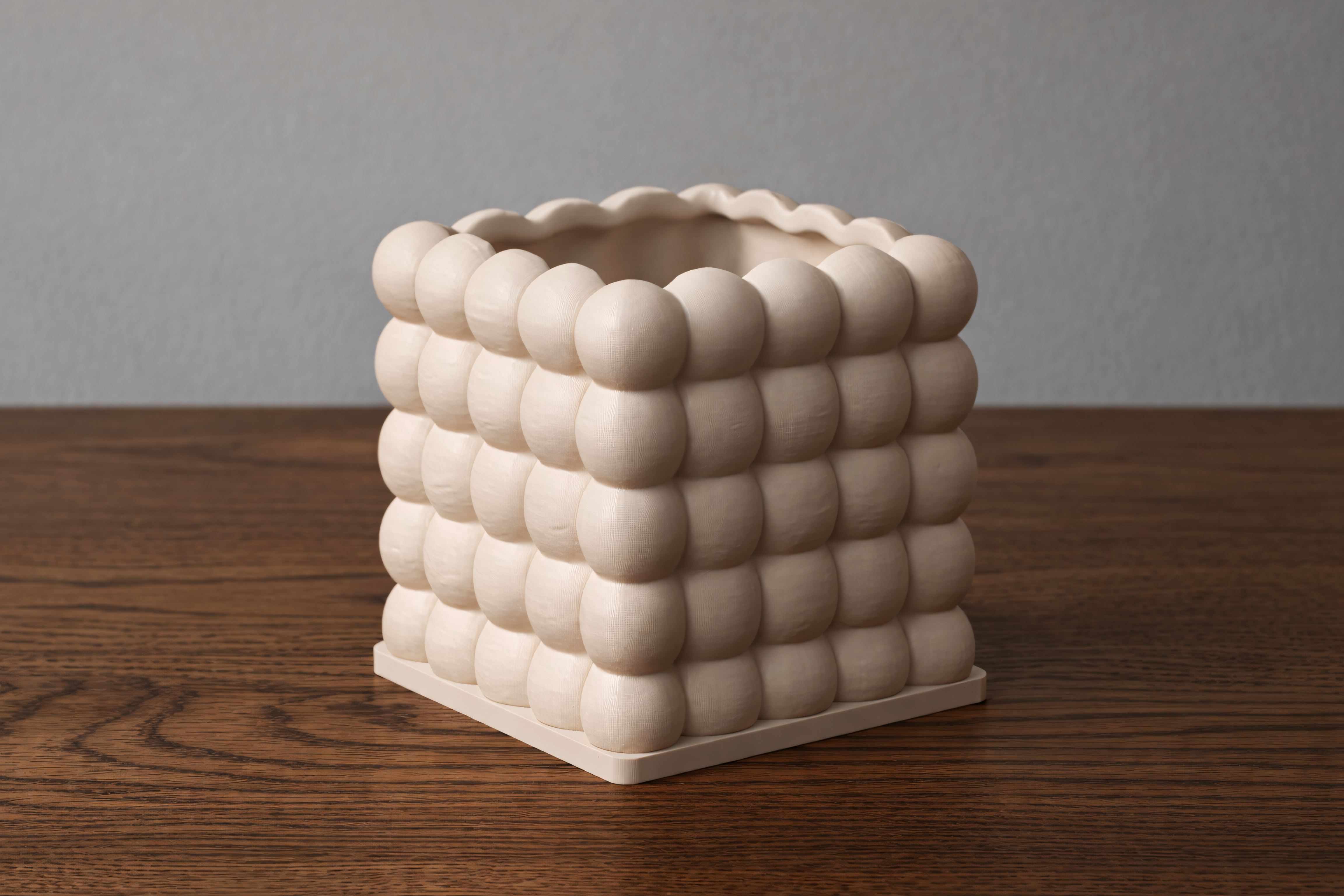Miniatura 2 do modelo 3D Bubble Cube Planter – Modern Minimal Pot