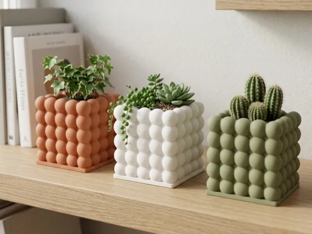Bubble Cube Planter – Modern Minimal Pot
