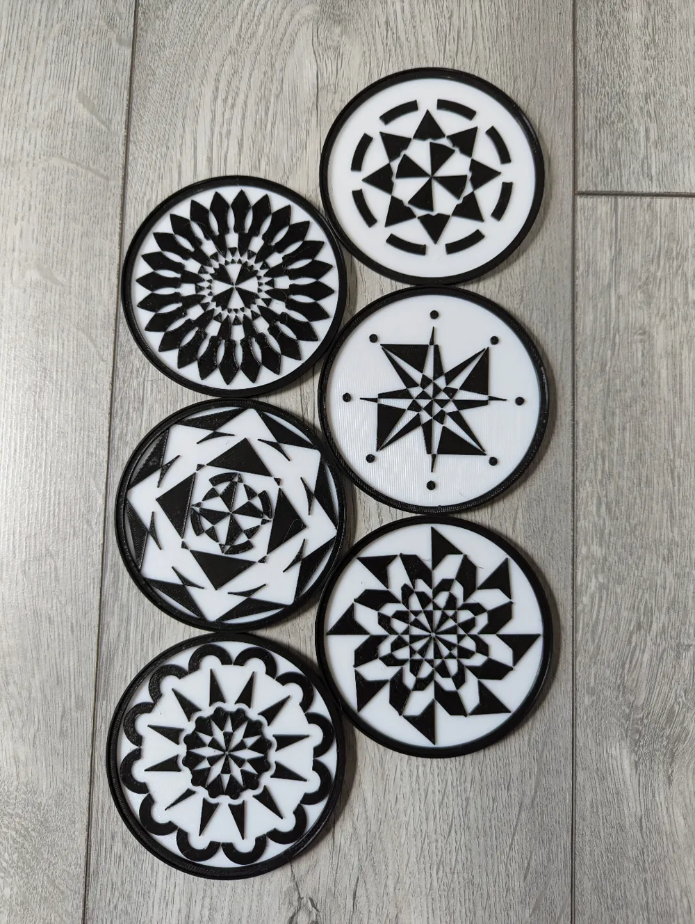 Geometric Pattern Coaster Stackable Coaster Set - Abstract Geometric Pattern by DelPrints ...