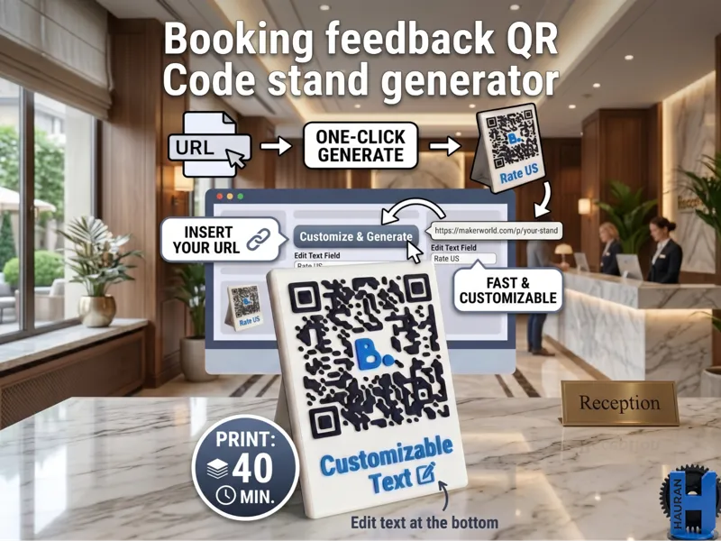 Parametric Booking.com QR Code Feedback Stand