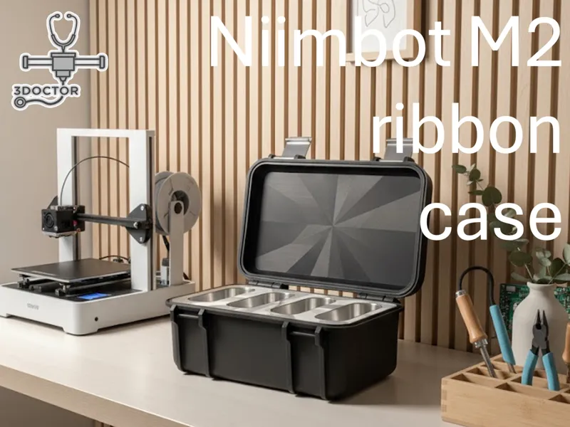 Ribbon roll robust box for the niimbot m2 printer 