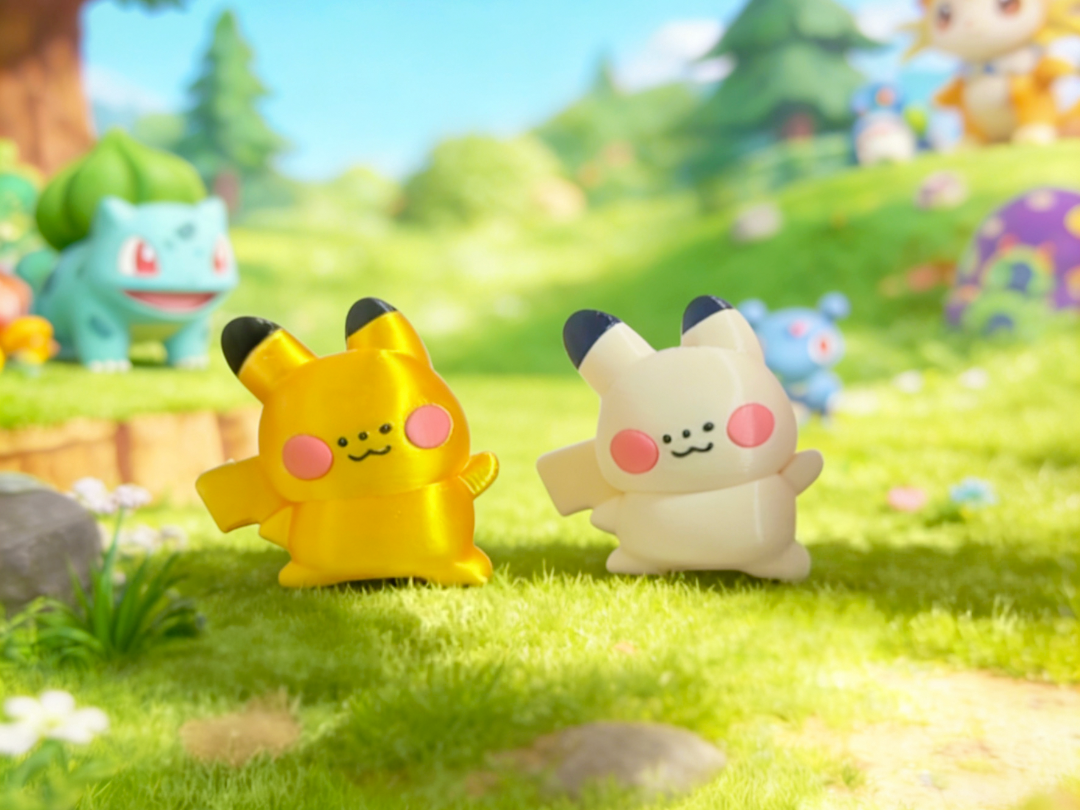 Pokemon 小鼻嘎宝可梦 皮卡丘&浅浅丘多色一体打印