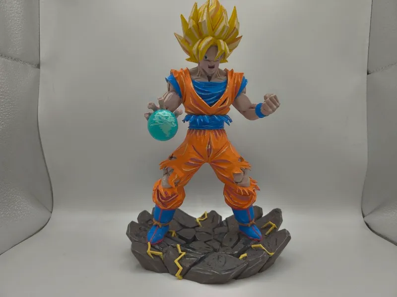 Goku SSJ: Escultura lista para pintar a mano