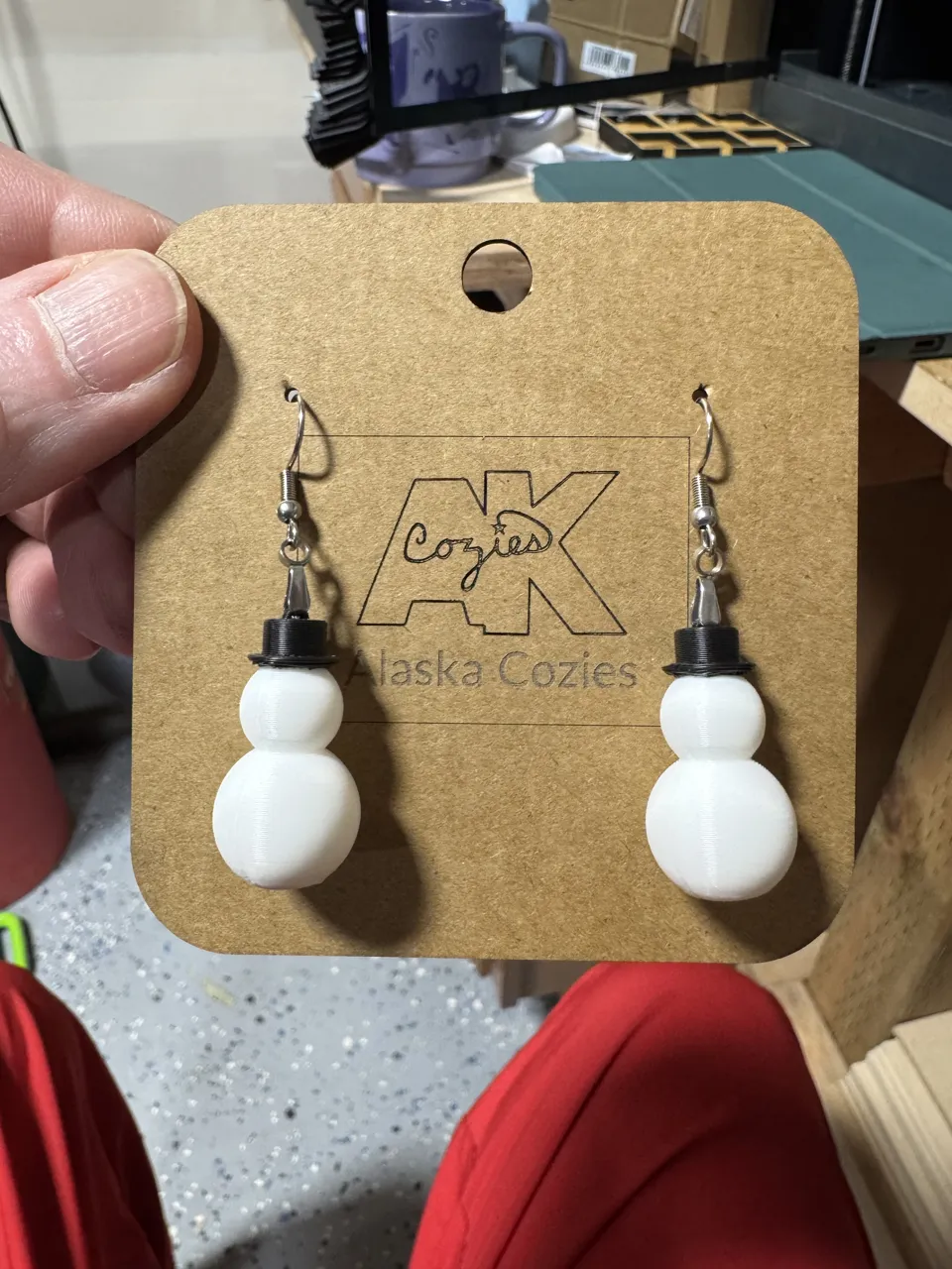 Simple Snowman Earrings view 2
