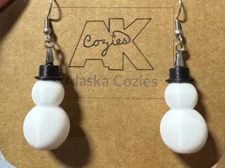 Simple Snowman Earrings